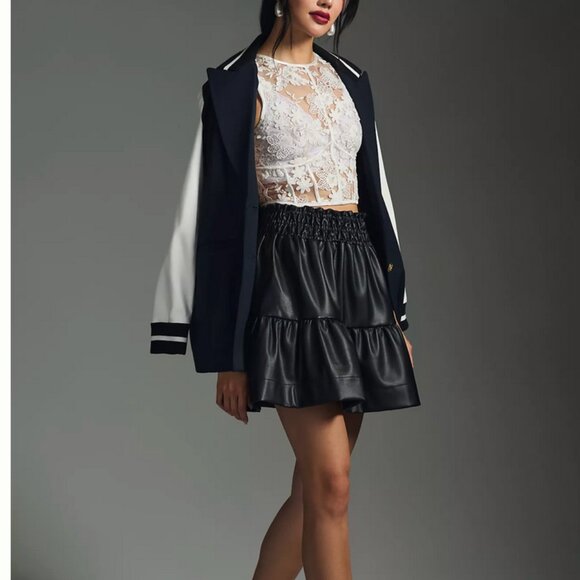 Anthropologie Somerset Faux Leather Skirt $120 NWT FULL PRICE, TOP RATED @Anthro - Picture 4 of 4
